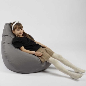 Fotoliu puf copii, Nirvana Light Pufrelax, Material Impermeabil - Grey - Img 5