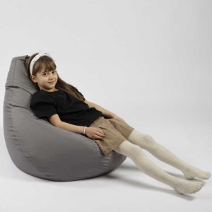 Fotoliu puf copii, Nirvana Light Pufrelax, Material Impermeabil - Grey - Img 5