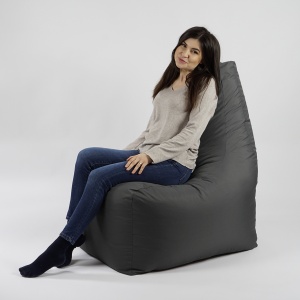 Fotoliu puf, Sunlounger EVO XL, umplutura de burete Memory Mix, material impermeabil, Gri inchis - Img 5