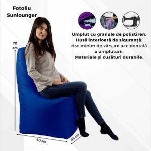Fotoliu tip Scaun Sunlounger, Material Impermeabil - Neon Orange - Img 6