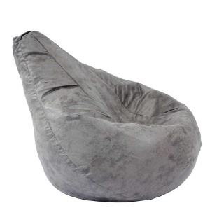 Kids' bean bag chair, Nirvana Light Pufrelax, Textile material - Moon Grey