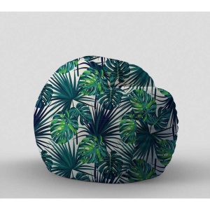 King Size bean bag, Textile material - Tropical Leaves