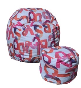 Set Fotoliu Matusalem cu Otoman (suport picioare), Material Textil - Scarlet Letters