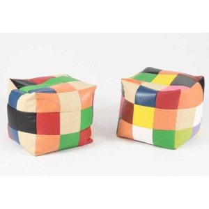 Taburet Cub XL, Material Piele ecologica - Mozaic - Img 7