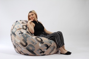 Fotoliu Nirvana Gigant, Material Textil - Army Scrabble - Img 5