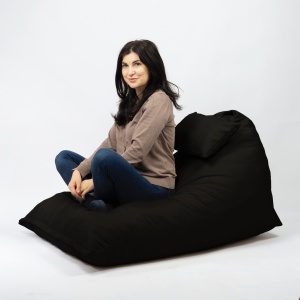 Fotoliu puf, Pufrelax Kudos, perna inclusa, material impermeabil - Negru - Img 3