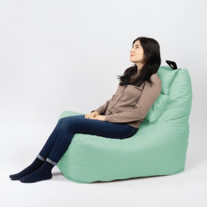 Fotoliu puf, Pufrelax Miraggio, perna inclusa, material impermeabil - Verde menta - Img 3