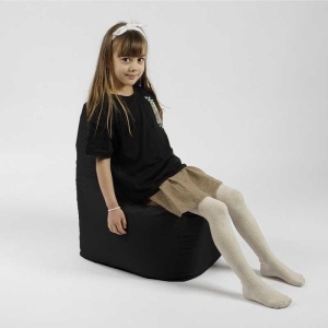 Fotoliu tip Scaun Sunlounger Junior, Material Impermeabil - Negru - Img 5