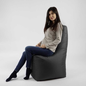 Fotoliu tip Scaun Sunlounger, Material Impermeabil - Gri inchis - Img 5