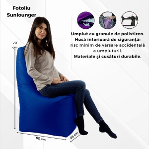Fotoliu tip Scaun Sunlounger, Material Piele ecologica - Dark Green - Img 2