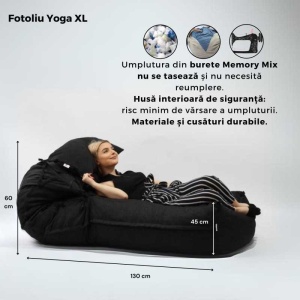 Fotoliu Yoga XL, Material Impermeabil - Cappuccino - Img 8