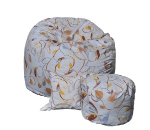 Set Fotoliu King Size cu Otoman (suport picioare) si Perna, Material Textil - Blossom