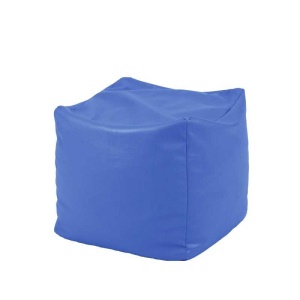 Cube Stool, Faux leather - Blue