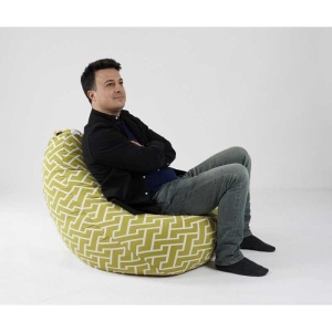 Fotoliu Nirvana Hobbit Pufrelax, Material Textil - Zippity Green - Img 3