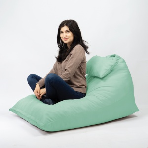 Fotoliu puf, Pufrelax Kudos, perna inclusa, material impermeabil - Verde menta - Img 3