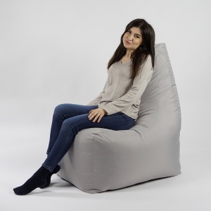 Fotoliu puf, Sunlounger EVO XL, umplutura de burete Memory Mix, material impermeabil - Gri deschis - Img 3