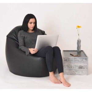 Fotoliu Relaxo XL, Material Piele Ecologica - Negru - Img 2
