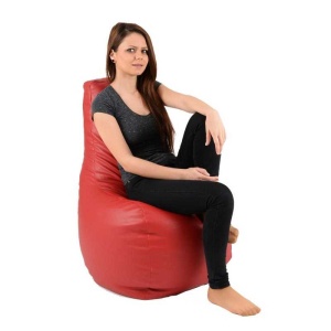 Fotoliu tip Scaun Sunlounger, Material Piele Ecologica - Rosu - Img 2