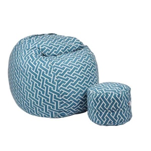 Set Fotoliu King Size cu Otoman (suport picioare), Material Textil - Zippity Turquoise - Img 1