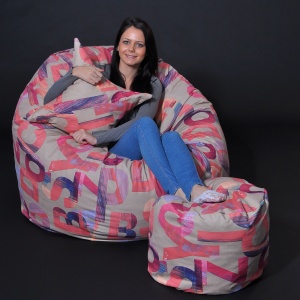 Set Fotoliu Matusalem cu Otoman (suport picioare) si Perna, Material Textil - Crimson - Img 2