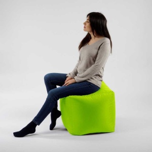 Taburet Cub XL, Material Impermeabil - Verde neon - Img 3