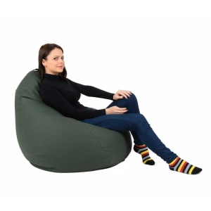 Fotoliu Nirvana Hobbit Pufrelax, Material Piele ecologica - Dark Green - Img 2