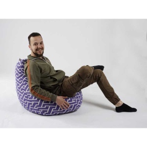 Fotoliu Nirvana Hobbit Pufrelax, Material Textil - Zippity Purple - Img 3
