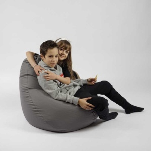 Fotoliu puf copii, Nirvana Light Pufrelax, Material Impermeabil - Grey - Img 6