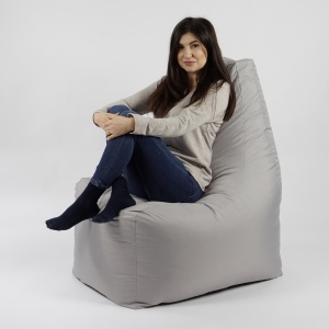 Fotoliu puf, Sunlounger EVO XL, umplutura de burete Memory Mix, material impermeabil - Gri deschis - Img 4
