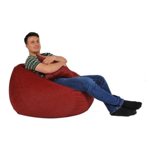 Set Fotoliu Matusalem cu Otoman (suport picioare) si Perna, Material Textil - Sour Cherry - Img 3