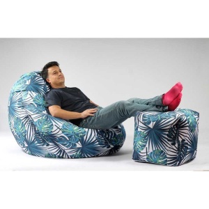 Taburet Cub XL, Material Impermeabil - Frunze Tropicale - Img 2