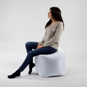 Taburet Cub XL Pufrelax, Material Impermeabil - Alb - Img 3