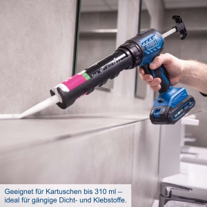 aku pištolj za silikon C-SEG310X SET S1x2ah Scheppach - Img 5