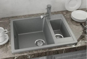 GRANITNA SUDOPERA ULGRAN U106 sa sifonom četvrtasta CRNA - Img 3