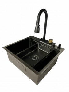 Antracit sudopera SanDonna HD5550 R + Slavina ASTER sa slapom + dozer + korpica - Img 1