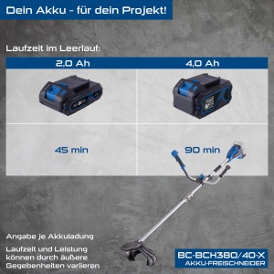 Aku trimer za travu BC-BCH380/40-X+ set L2 2x4ah baterija+punjač - Img 4