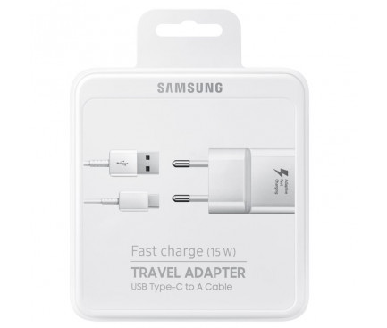 Incarcator retea Samsung Fast Charging + Cablu Type c inclus, Samsung S8 Alb