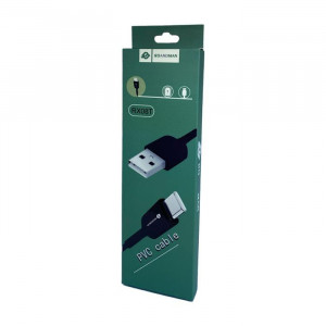 Cablu date USB Type C, RO&MAN RX08T Black