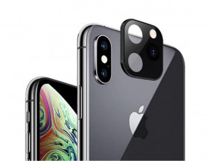 Folie sticla cu rama protectie camera, Modificare iPhone X in iPhone 11 Pro, Negru