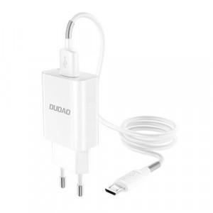 Incarcator Dudao 5V/2.4A QC3.0 Quick Charge 3.0 + cablu micro usb white (A3EU + Micro white