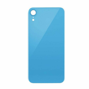 Sticla geam spate capac iPhone XR Blue Albastru ( cu gaura camera mare)