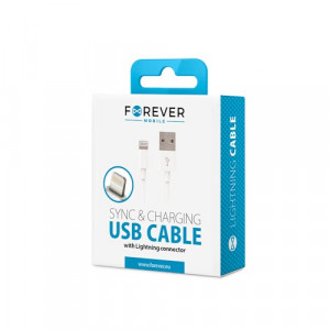 Cablu date iPhone 1m Alb Lighting Cable 1A, Forever