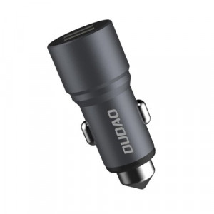 Incarcator auto bricheta auto 2x Usb 5v 3.1A Grey, cap spargere geam auto