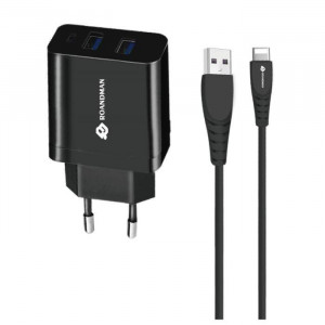 Incarcator iPhone cu cablu date 2.1A 2x USB plug + IPHONE lightning cable RC06C