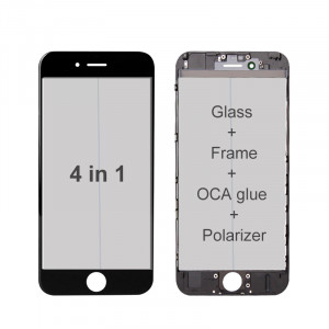 Sticla Geam cu rama Oca si polarizator pentru Iphone 7 Plus Negru