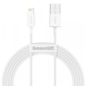 Cablu date iPhone 2metri Baseus Superior Cable USB - Lightning 2,4A 2 m White (CALYS-C02)