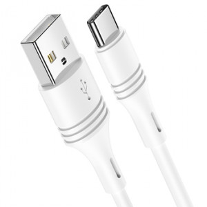 Cablu date Type C Borofone BX43 CoolJoy USB Type C, 1.3A 1m, Alb