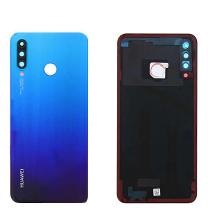 Capac baterie pentru Huawei P30 Lite cu sticla camera MAR-L01A, MAR-L21A, MAR-LX1A, Aurora Blue