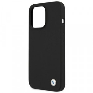 Husa iPhone 13 PRO , Case BMW black hardcase Silicone Signature BMHCP13LSILBK