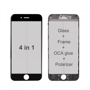 Sticla Geam cu rama Oca si polarizator pentru Iphone 8 Plus Negru